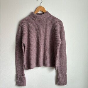 Topshop Cropped Mock Neck Sweater Mauve US 10